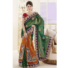 Dashing Embroidered Wedding Wear Lehenga Sari 